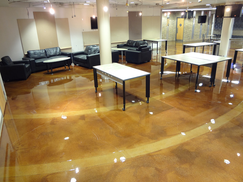 Acid stained floor at George Brown College